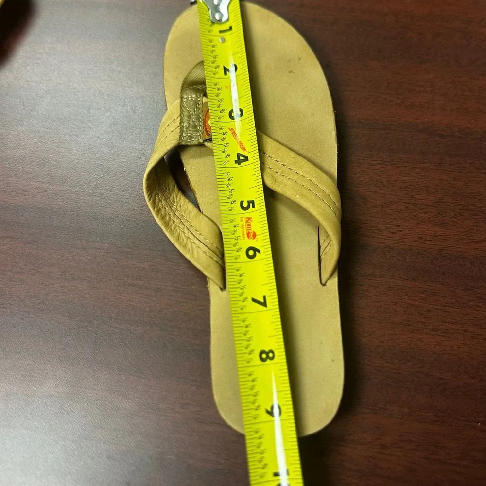 Rainbow Sandals Flip Flops Kids 4/5 Tan Leather Summer Beach Coastal Surf